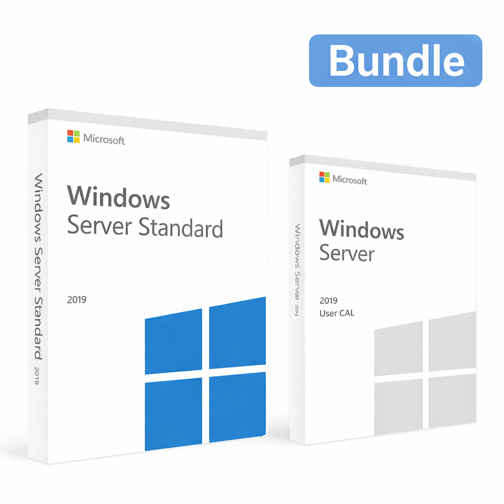 Paquete de Microsoft Windows Server 2019 Standard (16 núcleos) + 10 licencias de acceso de usuario (CAL)