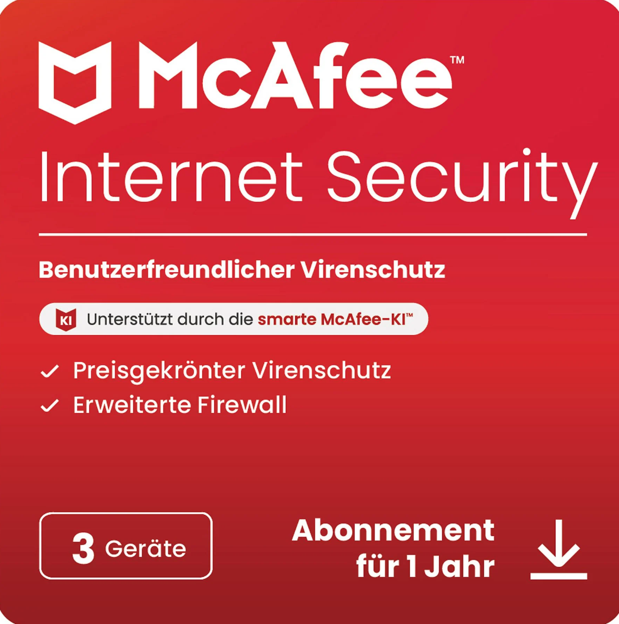 McAfee Internet Security 2026 | 1 dispositivo – 1 año de suscripción | Protección web básica y VPN