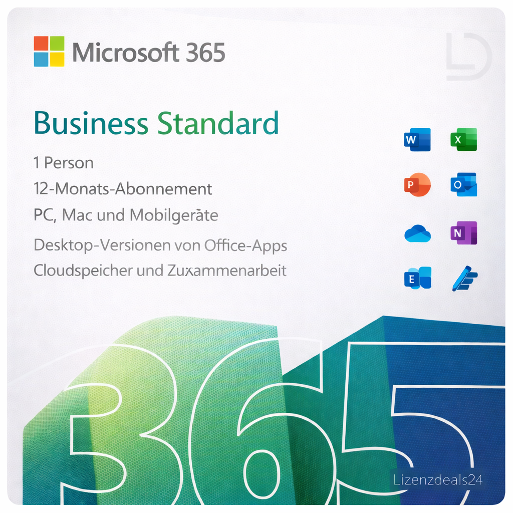 Microsoft 365 Business Standard | Aplicaciones en la nube y de escritorio | Suscripción de 12 meses | Windows/Mac/Móvil